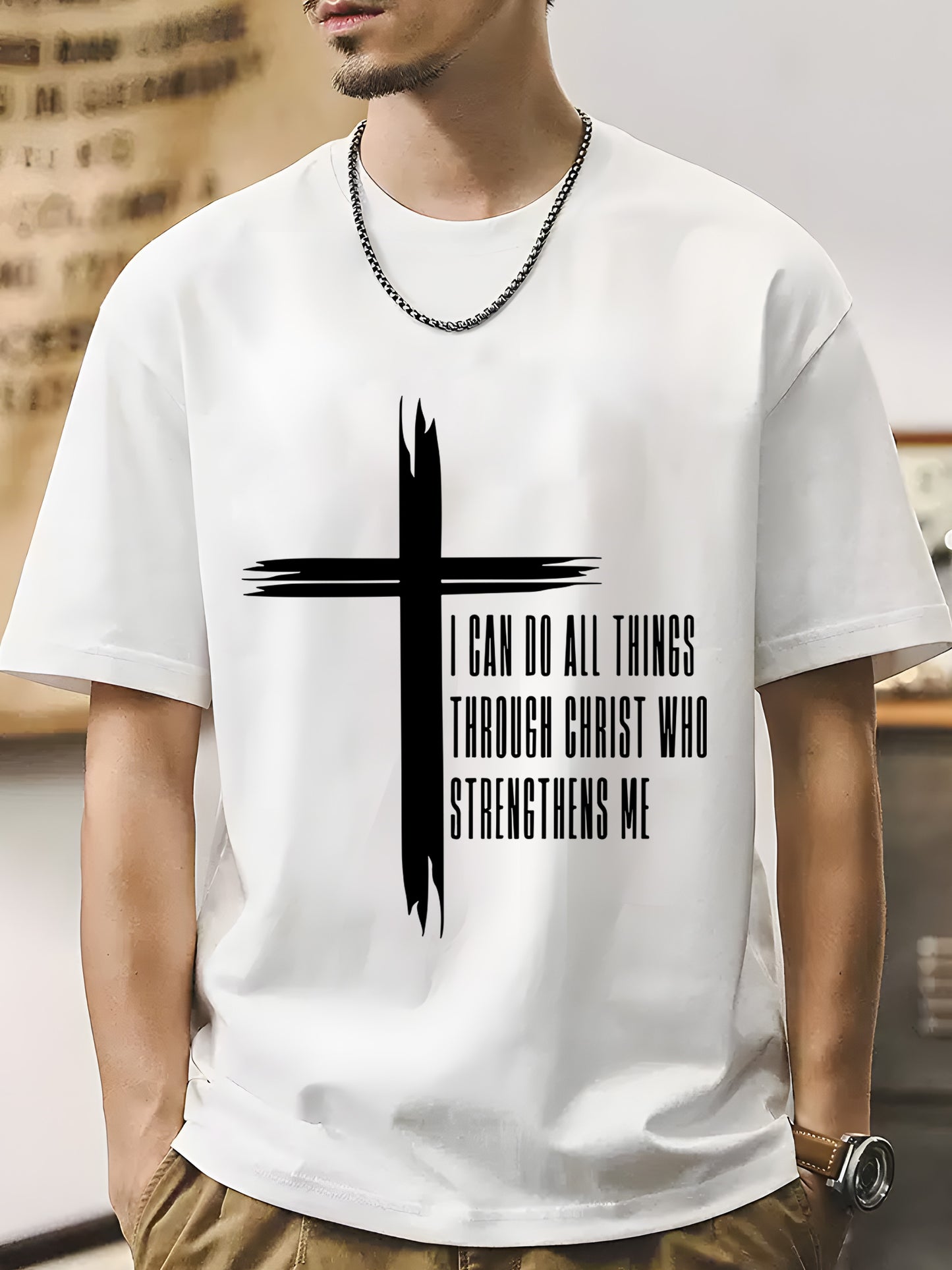 I CAN DO ALL THINSS THROUGH CHRIST WHO STRENGNETHENS ME Shirt - Relaxed Fit, Full Size