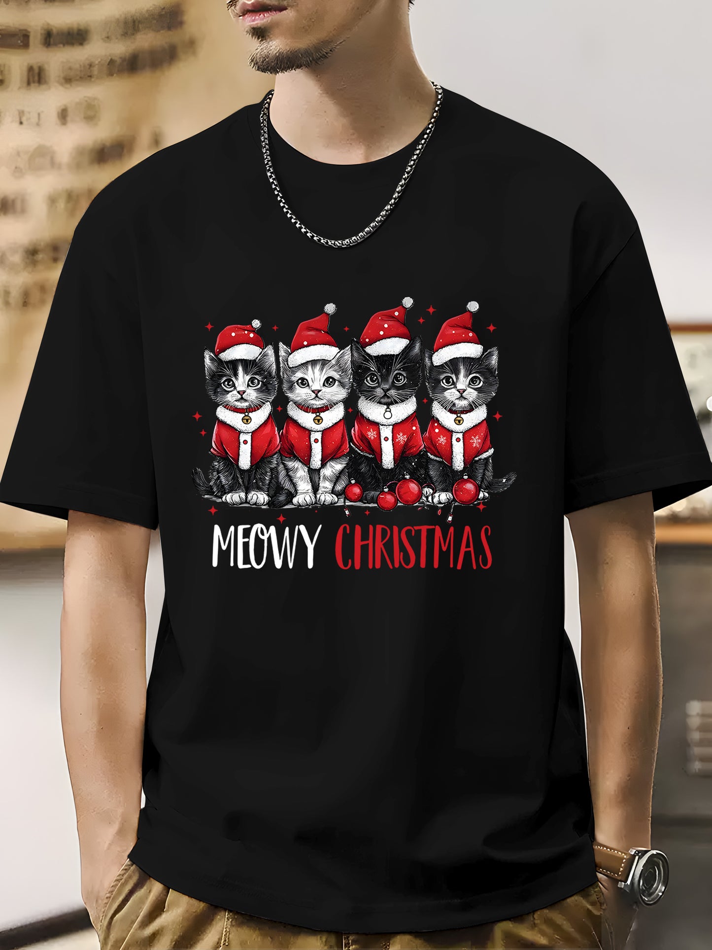 Christmas Cat Show Shirt - Relaxed Fit, Full Size