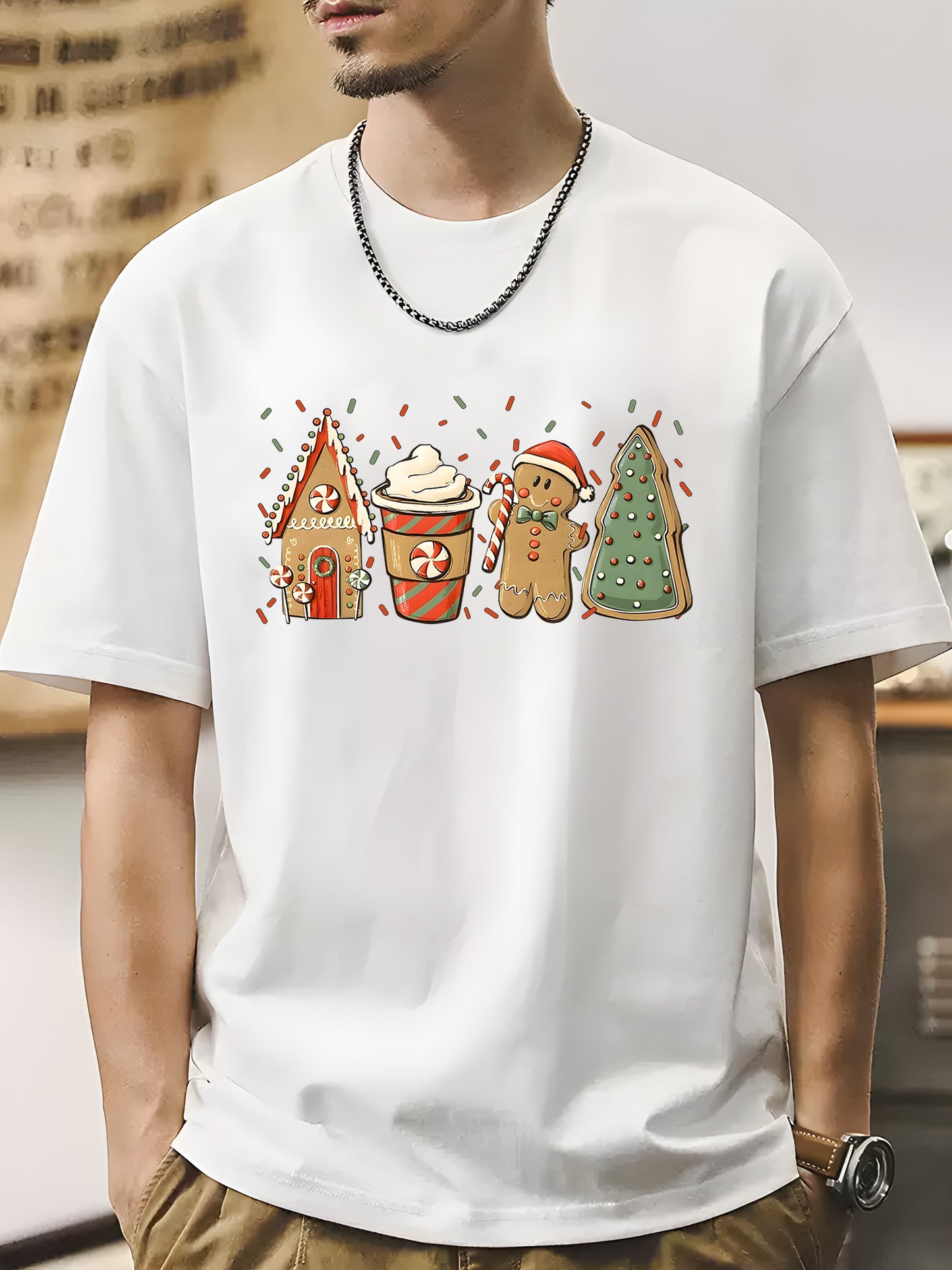 Gingerbread Christmas Coffee Shirt - Relaxed Fit, Full Size