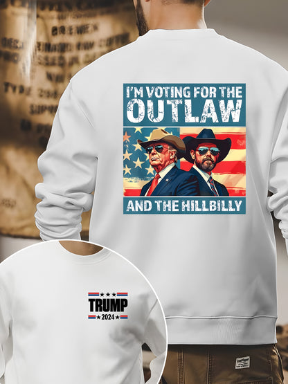 Trump I'm Voting For The Outlaw And Hillbilly American Flag Trum Vance Shirt - Relaxed Fit, Full Size