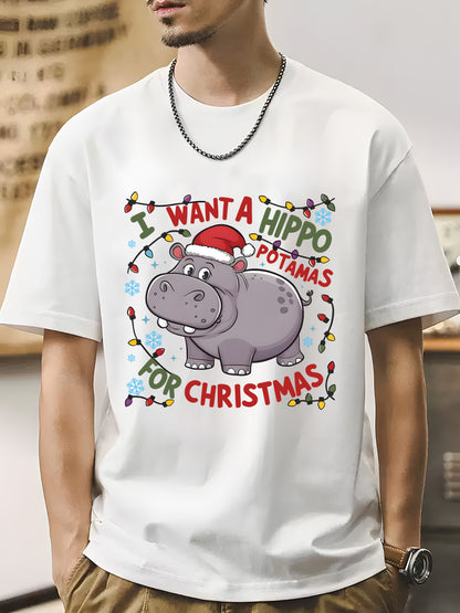 Cute A Hippopotamus For Christmas Shirt - Relaxed Fit, Full Size