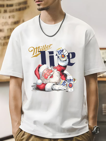 Funny Miler Lite Drunk Santa Claus Chrismas Unisex Shirt - Relaxed Fit, Full Size（复制）