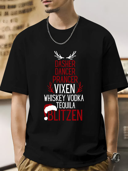 Dasher Dancer Prancer Vixen Moscato Vodka Tequila Blitzen Shirt - Relaxed Fit, Full Size（复制）