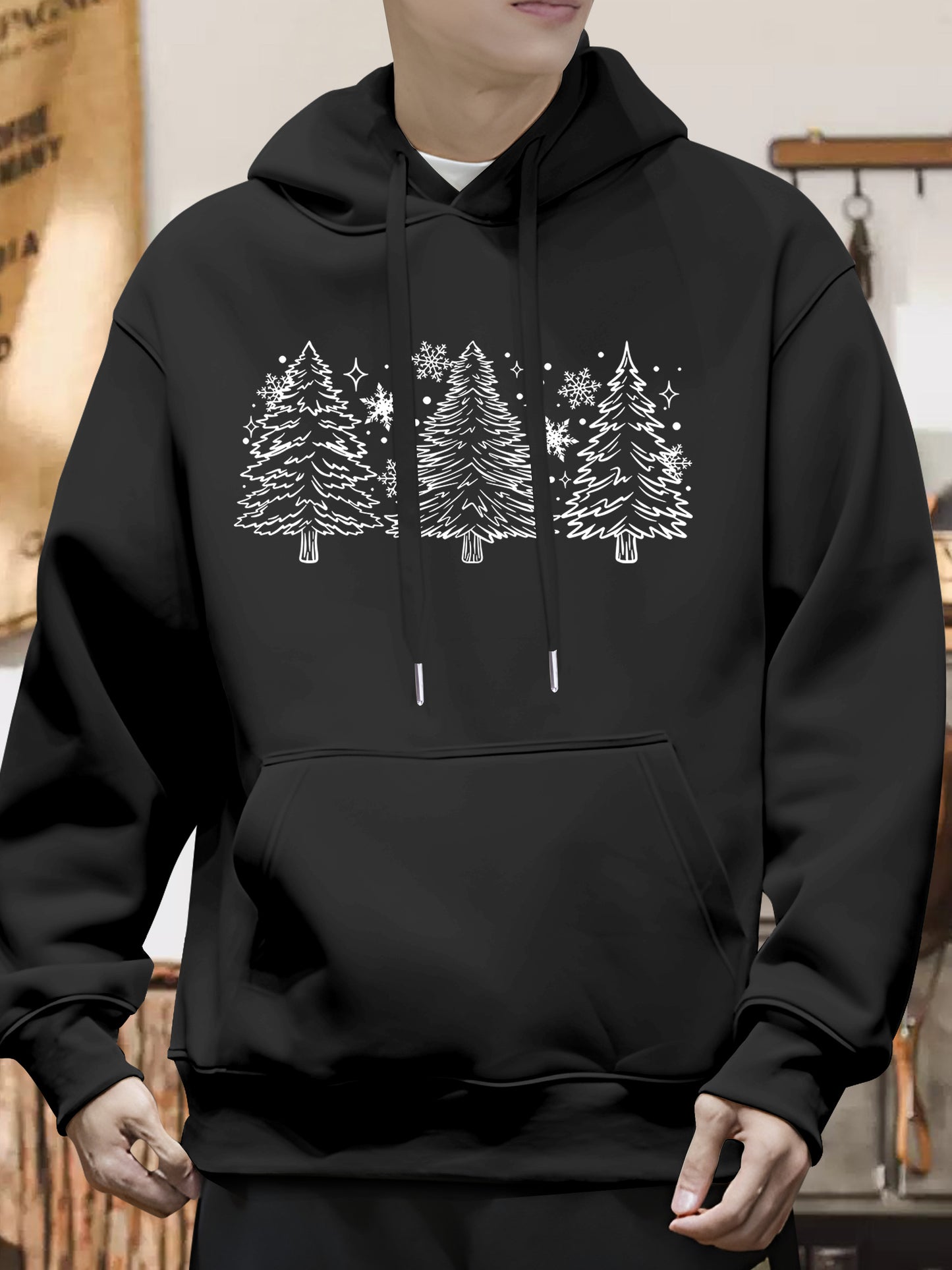 Snow Trees With Sleeve Shirt - Relaxed Fit, Full Size