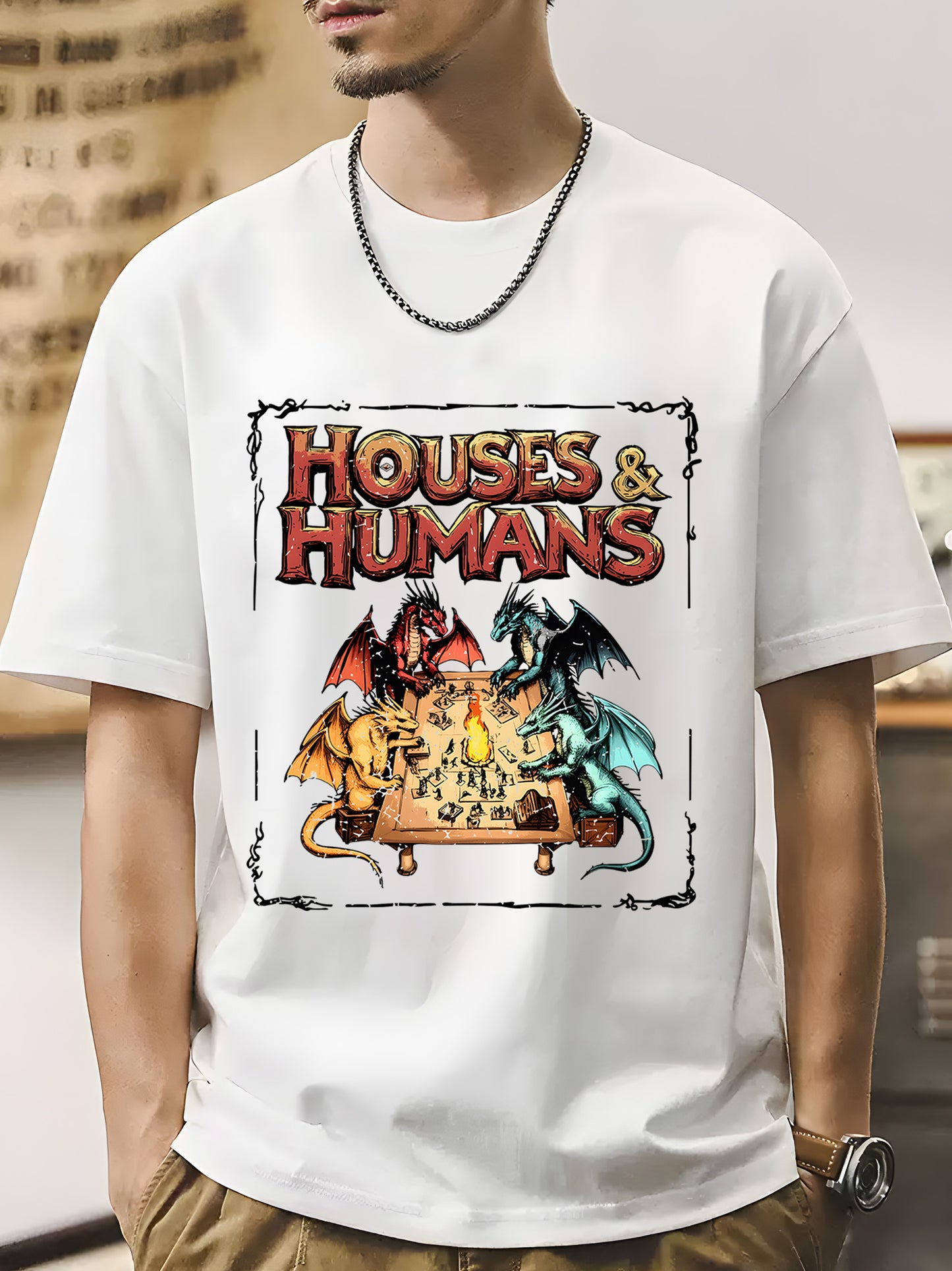 Houses and Humans D&D Shirt - Relaxed Fit, Full Size（复制）