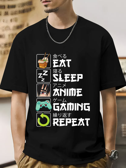 Eat And Sleep Anime Game Shirt - Relaxed Fit, Full Size