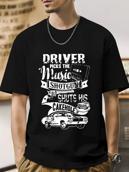 Letter & Car Shirt - Relaxed Fit, Full Size