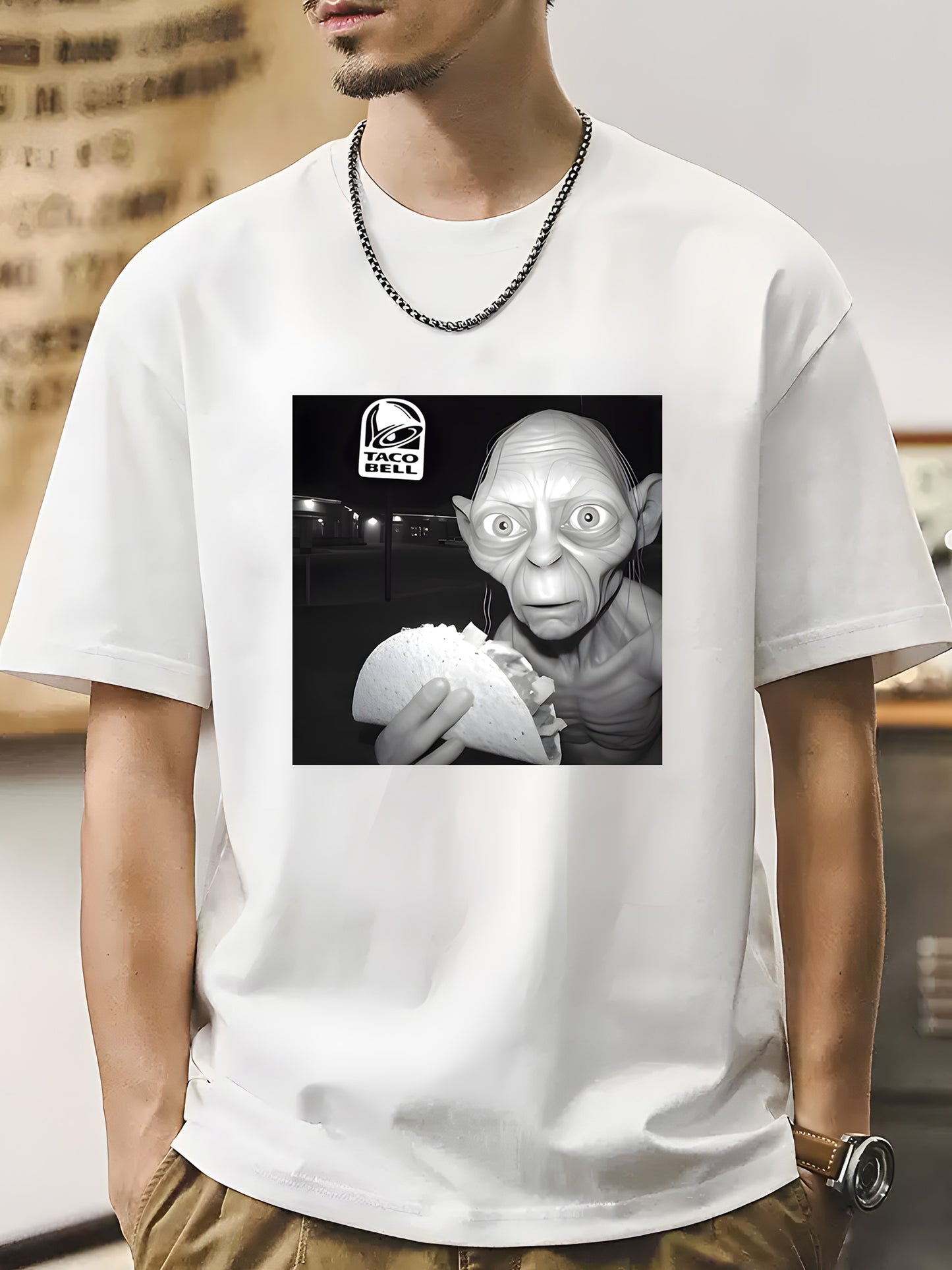 THE LORD OF THE RINGS, GOLLUM Taco Bell  Shirt - Relaxed Fit, Full Size