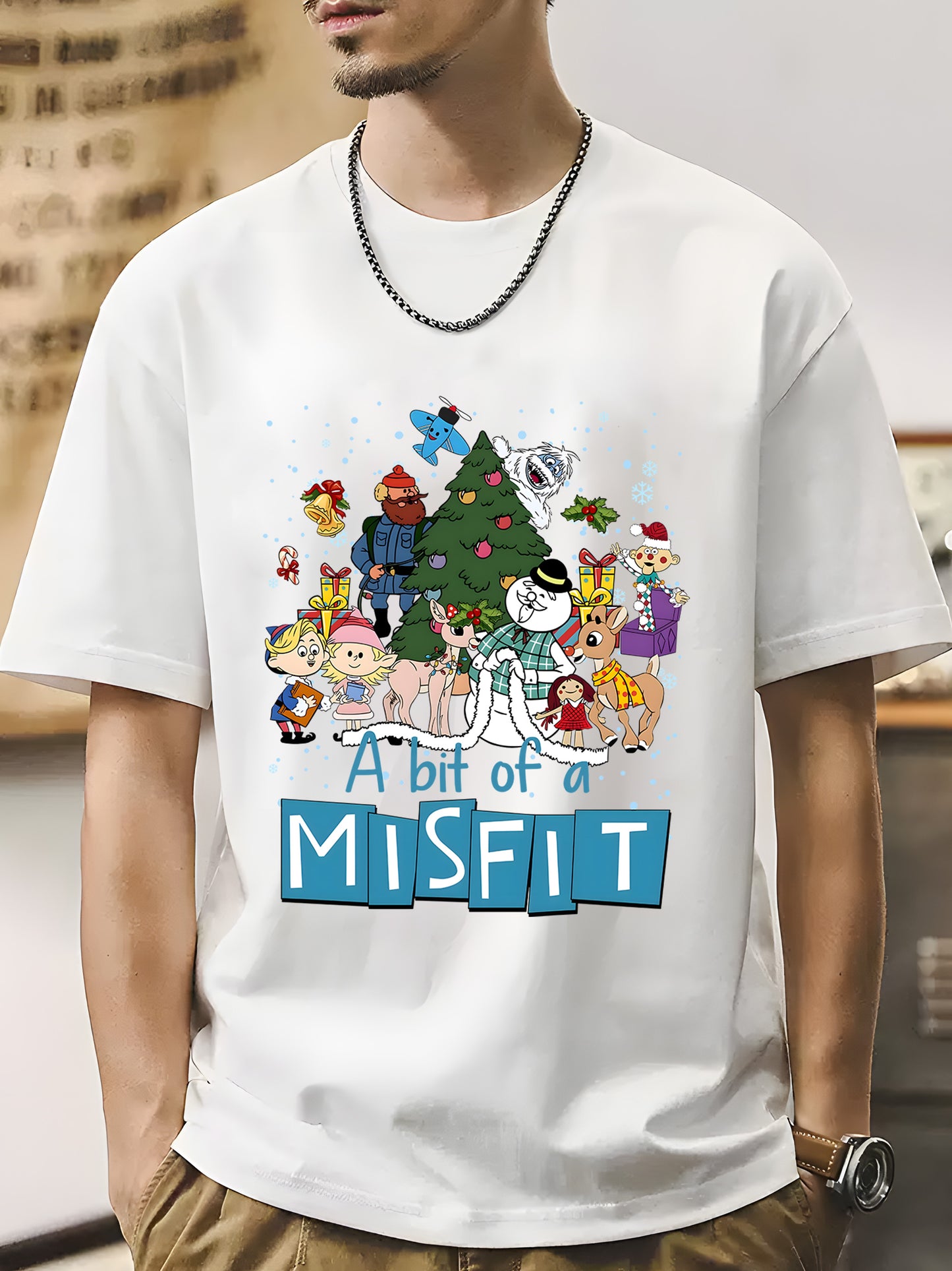 A Bit Of Misfit Rud0Iph The Red N0sed Reindeer Christmas Shirt - Relaxed Fit, Full Size