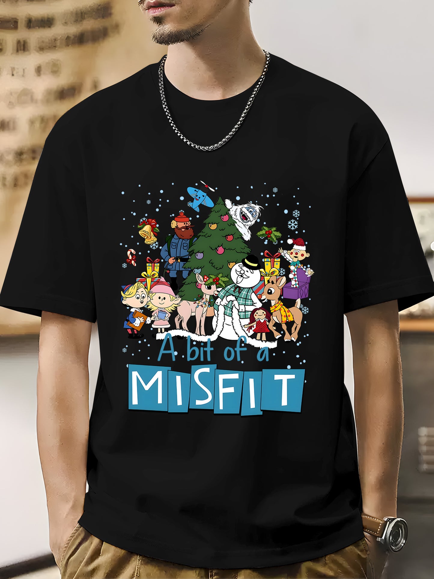 A Bit Of Misfit Rud0Iph The Red N0sed Reindeer Christmas Shirt - Relaxed Fit, Full Size