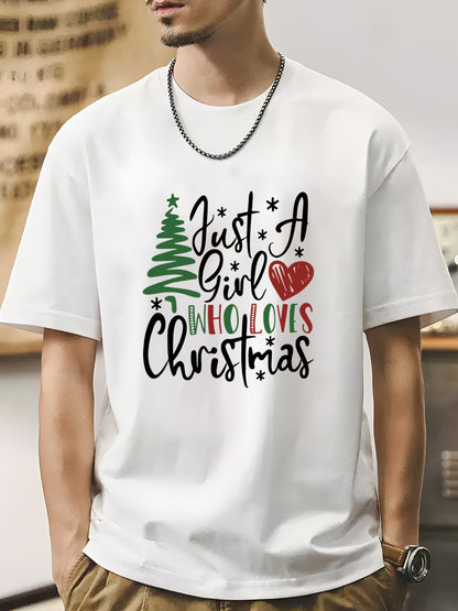 Just a Girl Who Loves Christmas Shirt - Relaxed Fit, Full Size