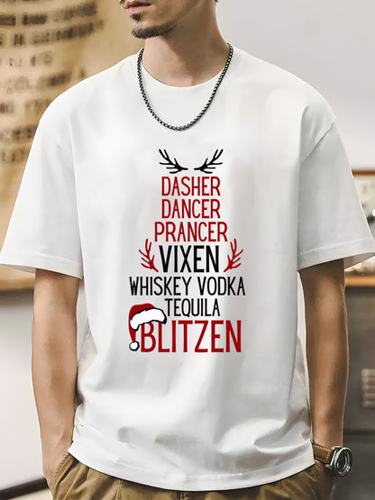 Dasher Dancer Prancer Vixen Moscato Vodka Tequila Blitzen Shirt - Relaxed Fit, Full Size（复制）