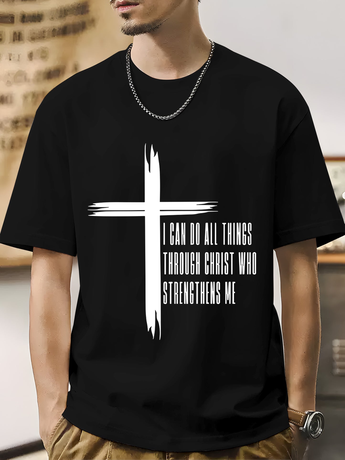 I CAN DO ALL THINSS THROUGH CHRIST WHO STRENGNETHENS ME Shirt - Relaxed Fit, Full Size