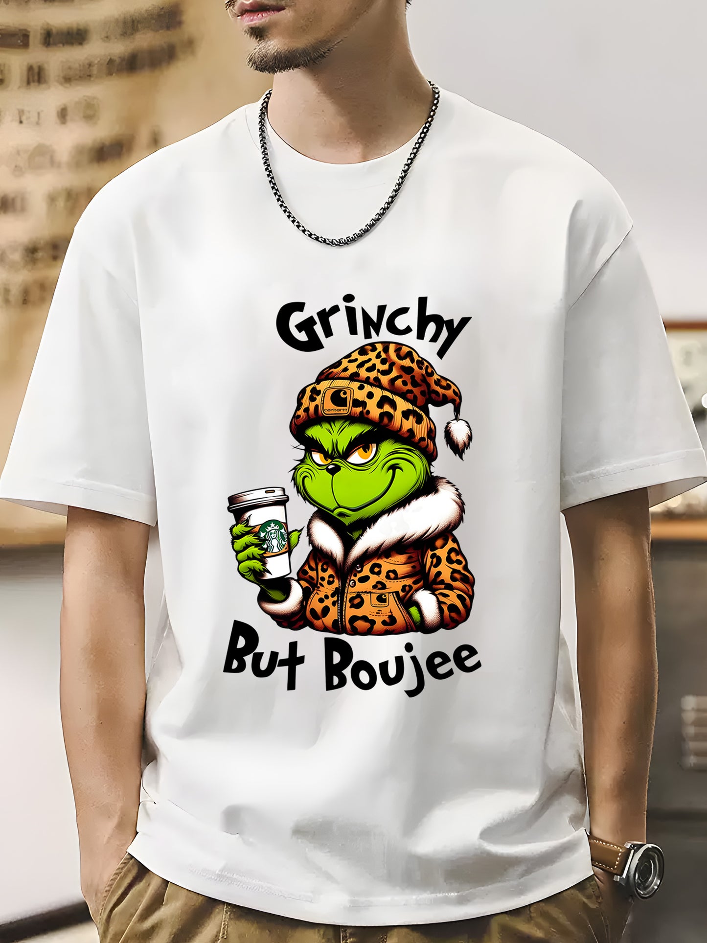 Grinchy but Boujee Christmas Shirt - Relaxed Fit, Full Size