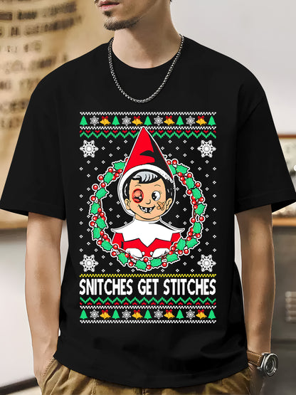 Snitches Get A Ugly Christmas Shirt - Relaxed Fit, Full Size