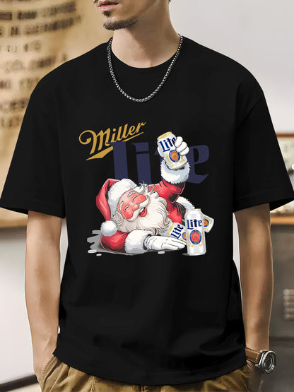 Funny Miler Lite Drunk Santa Claus Chrismas Unisex Shirt - Relaxed Fit, Full Size（复制）