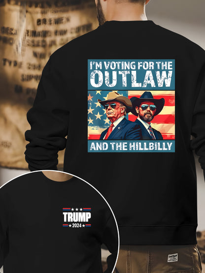 Trump I'm Voting For The Outlaw And Hillbilly American Flag Trum Vance Shirt - Relaxed Fit, Full Size