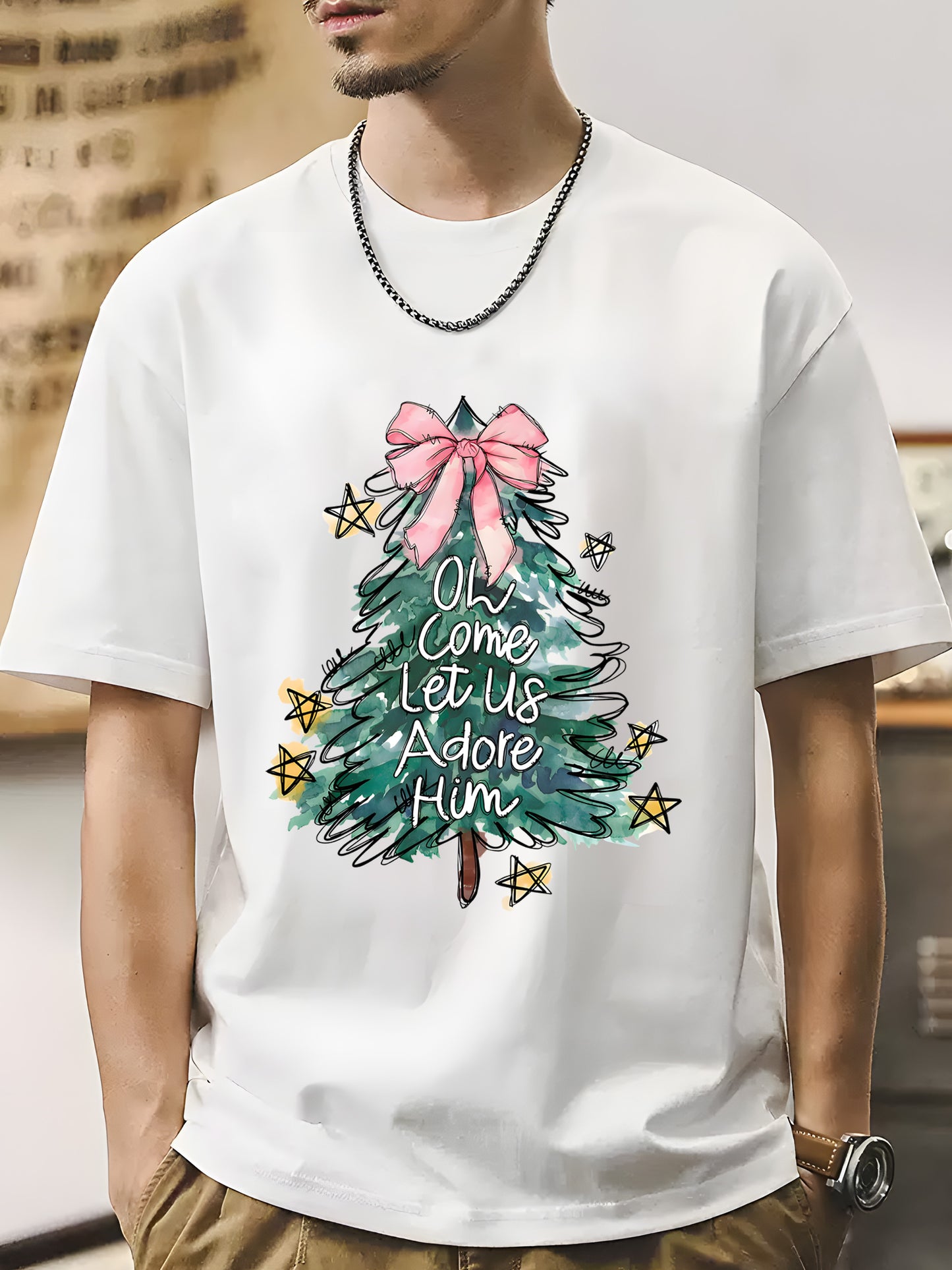 Cute Christmas Tree Shirt, Graphic Shirt Retro Adult Shirt Vintage Shirt - Relaxed Fit, Full Size