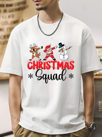 Xmas Reindeer Santa Hat Shirt - Relaxed Fit, Full Size