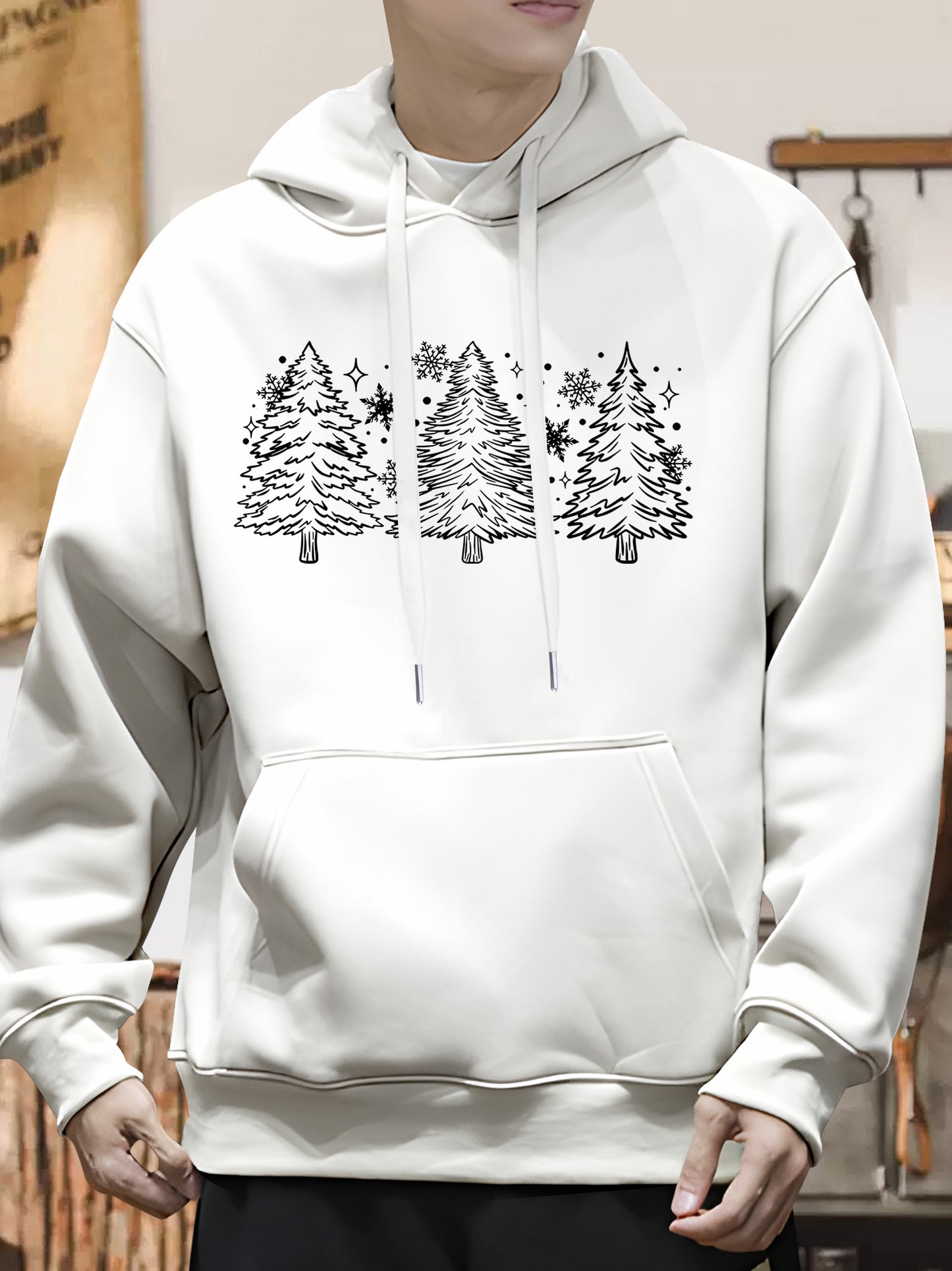 Snow Trees With Sleeve Shirt - Relaxed Fit, Full Size