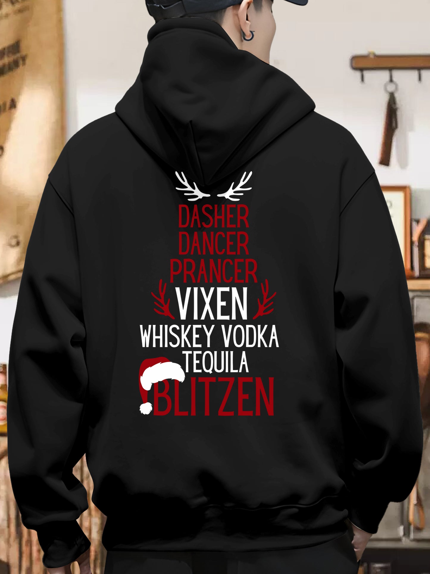 Dasher Dancer Prancer Vixen Moscato Vodka Tequila Blitzen Shirt - Relaxed Fit, Full Size（复制）