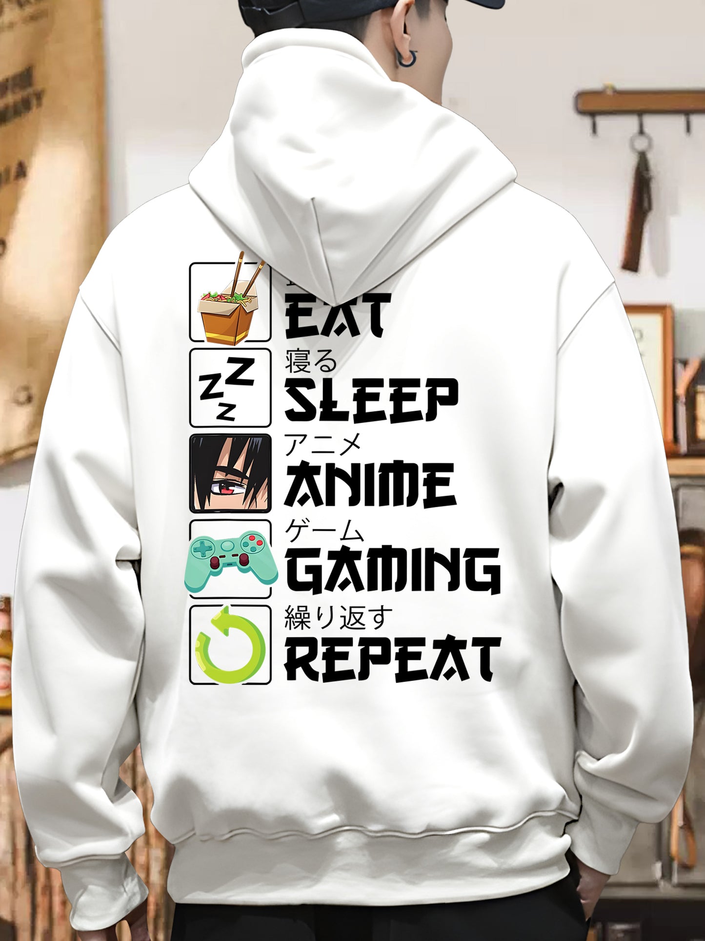 Eat And Sleep Anime Game Shirt - Relaxed Fit, Full Size