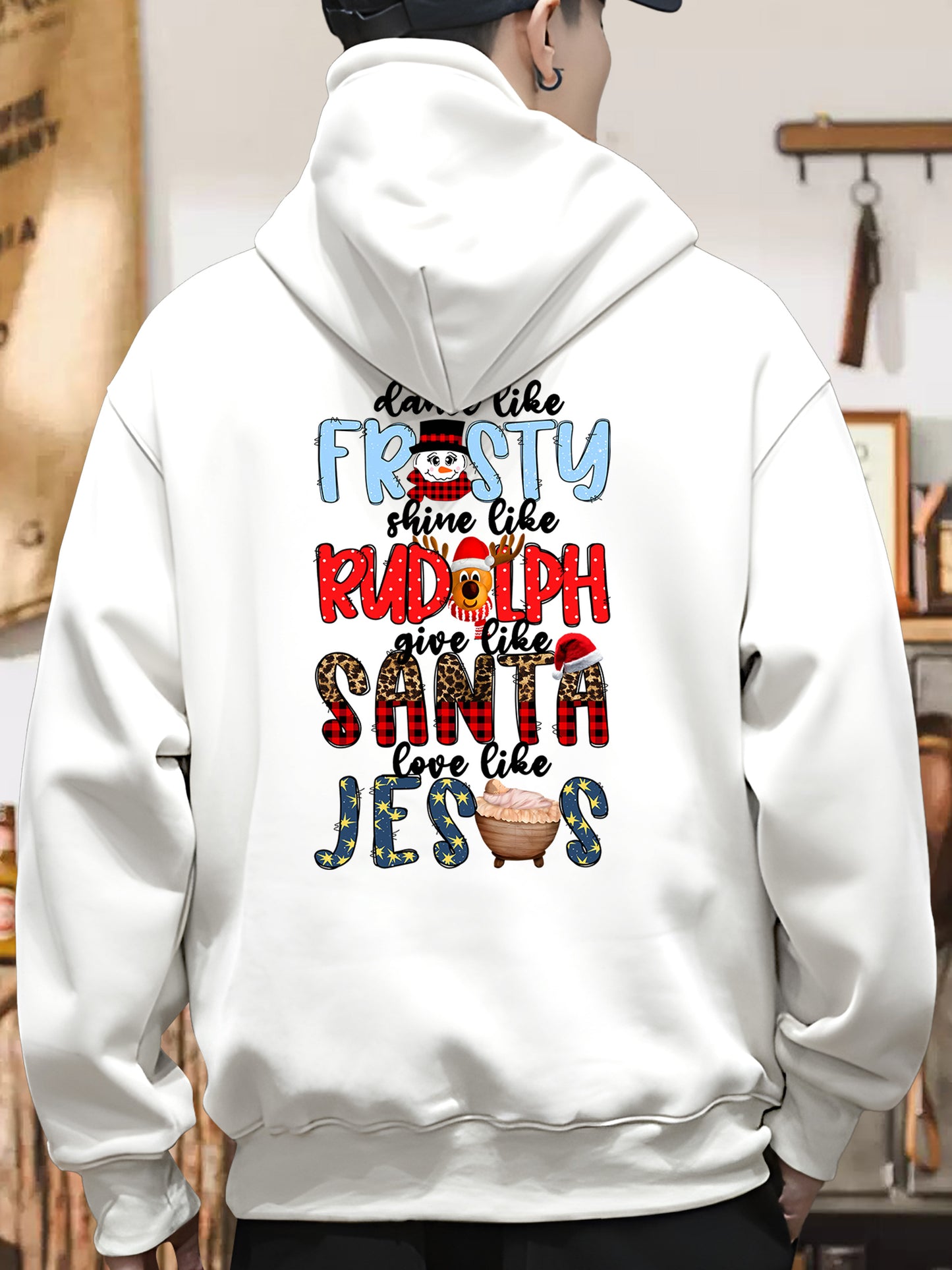 Dance Like Frosty Shine like Rudolph Give like Santa Love Like Jesus Shirt - Relaxed Fit, Full Size