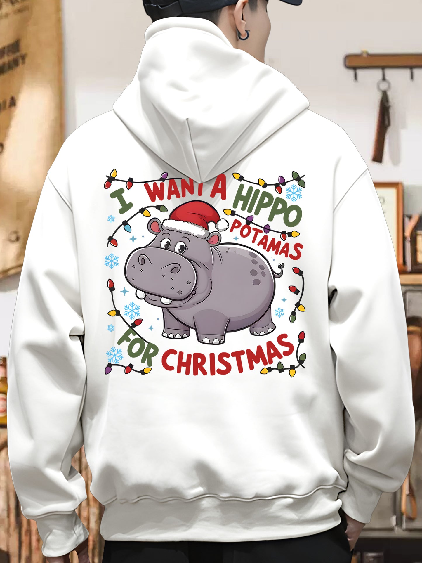 Cute A Hippopotamus For Christmas Shirt - Relaxed Fit, Full Size