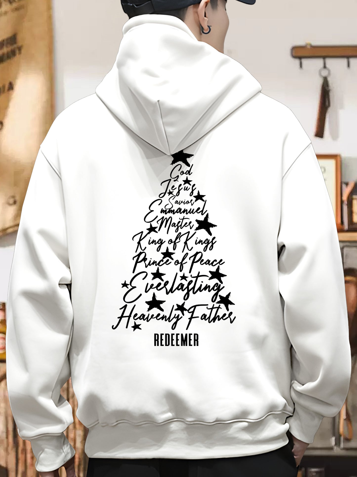 Names of Jesus Christian Faith Christmas Tree Christian Xmas Shirt - Relaxed Fit, Full Size