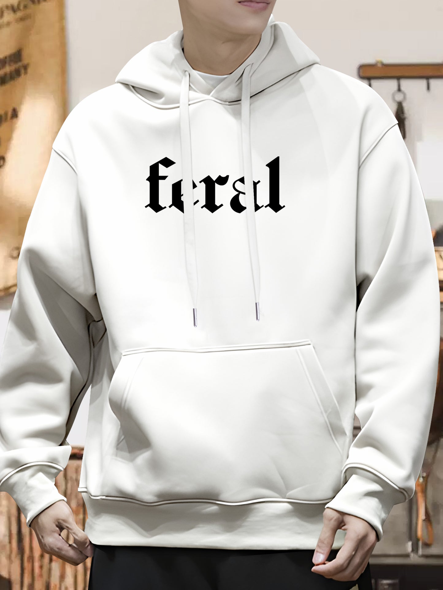 "FERAL" Slogan Shirt - Relaxed Fit, Full Size