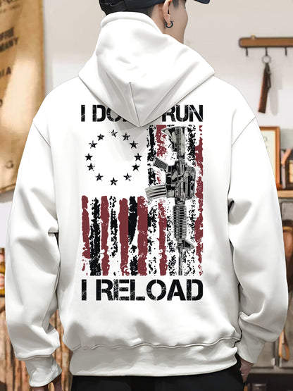 I Don't Run I Reload Gun American Flag Shirt - Relaxed Fit, Full Size