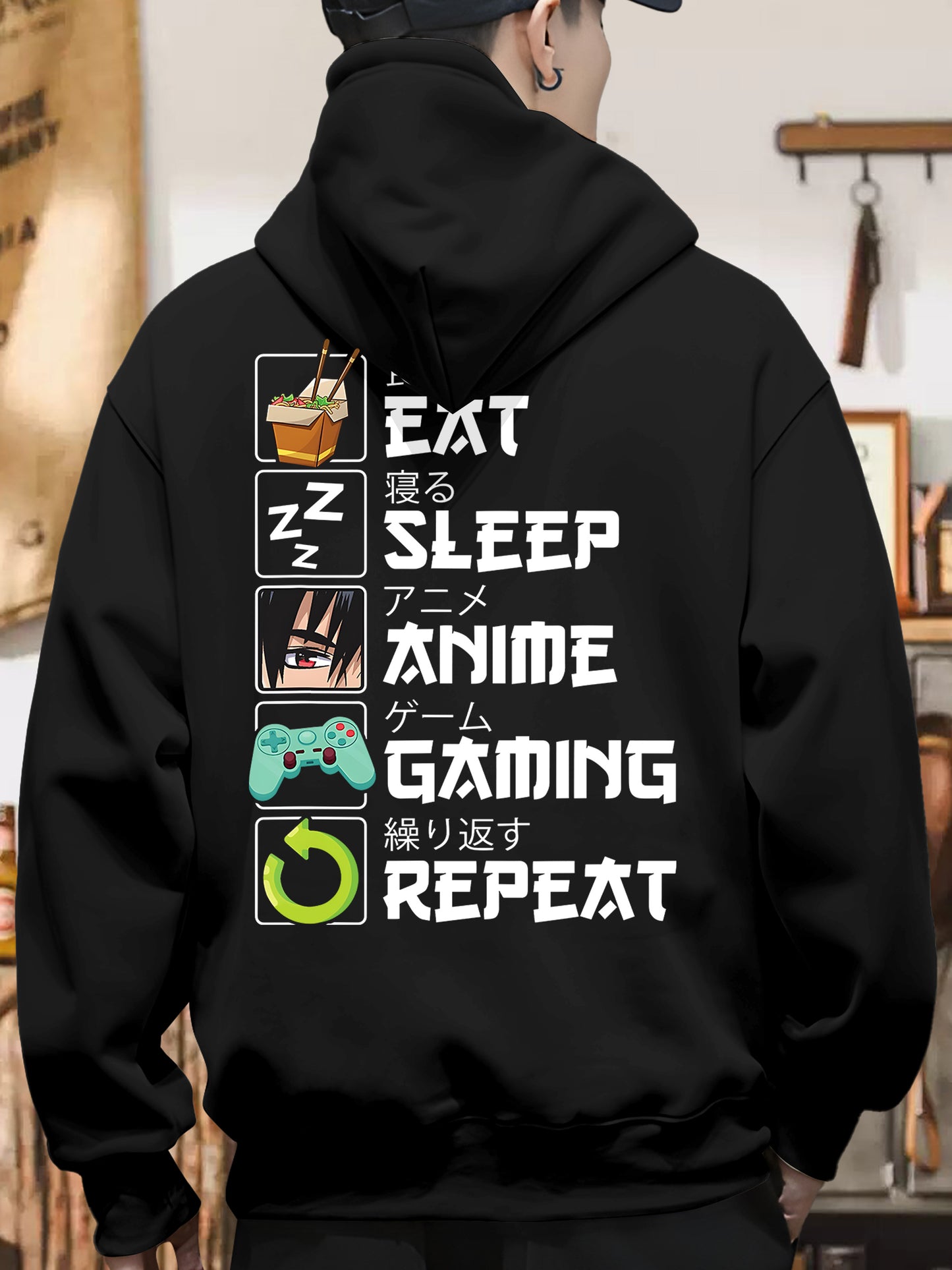 Eat And Sleep Anime Game Shirt - Relaxed Fit, Full Size