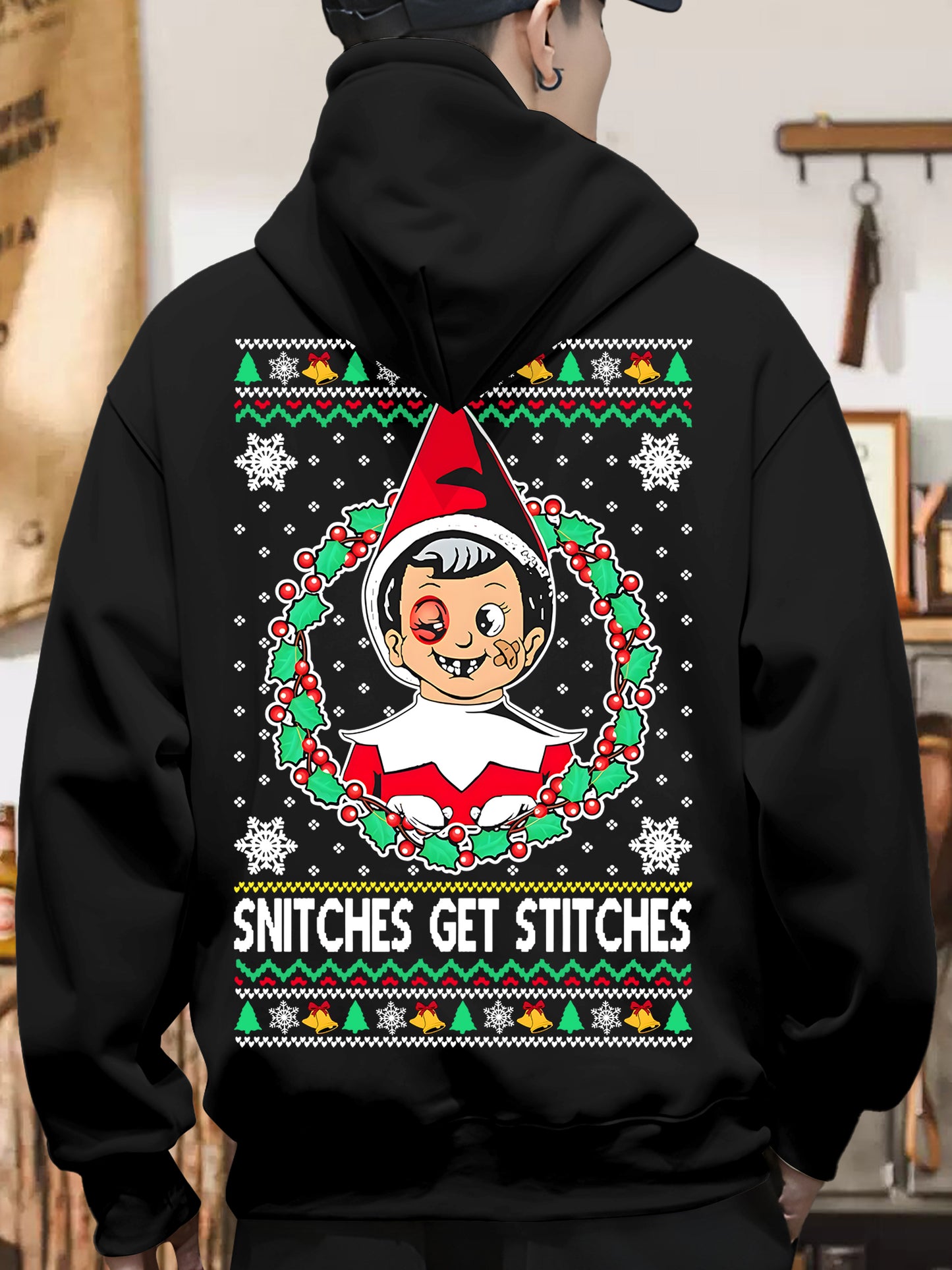 Snitches Get A Ugly Christmas Shirt - Relaxed Fit, Full Size