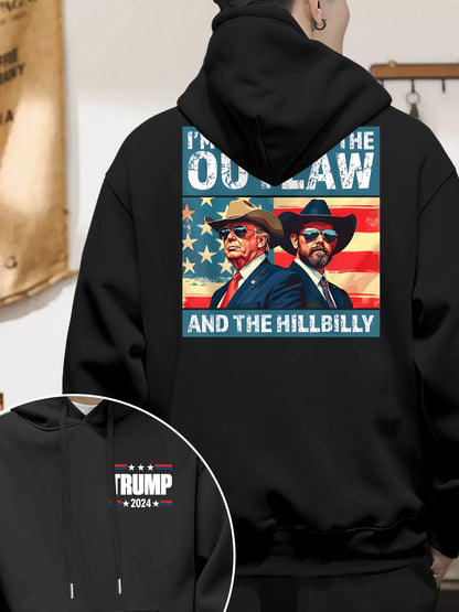 Trump I'm Voting For The Outlaw And Hillbilly American Flag Trum Vance Shirt - Relaxed Fit, Full Size