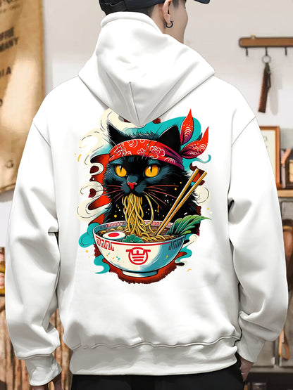 Cat Ramen Japanese Anime Shirt - Relaxed Fit, Full Size