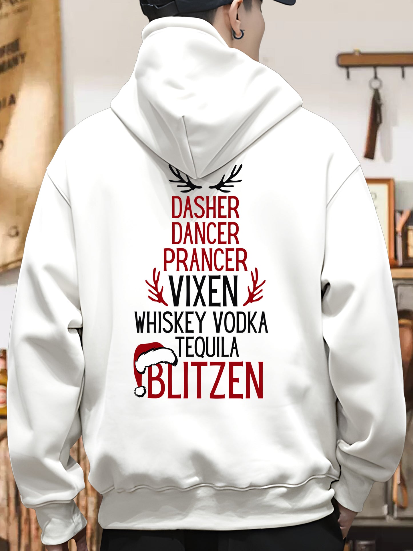 Dasher Dancer Prancer Vixen Moscato Vodka Tequila Blitzen Shirt - Relaxed Fit, Full Size（复制）