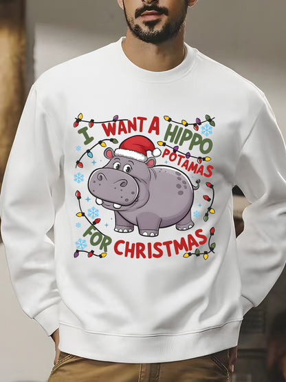 Cute A Hippopotamus For Christmas Shirt - Relaxed Fit, Full Size