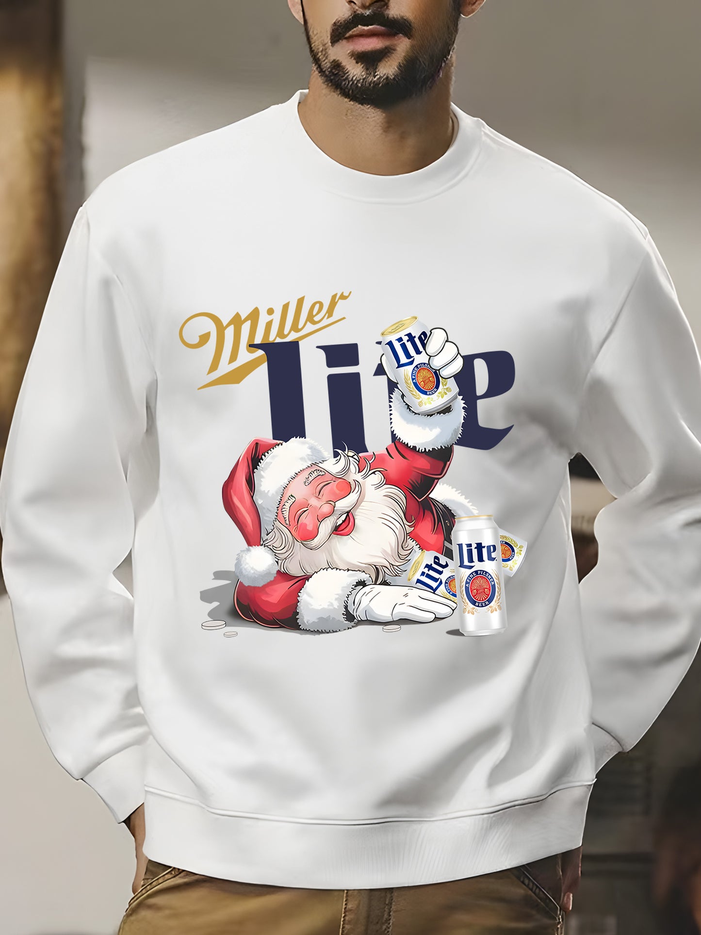 Funny Miler Lite Drunk Santa Claus Chrismas Unisex Shirt - Relaxed Fit, Full Size（复制）