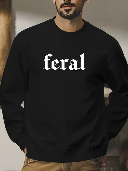 "FERAL" Slogan Shirt - Relaxed Fit, Full Size