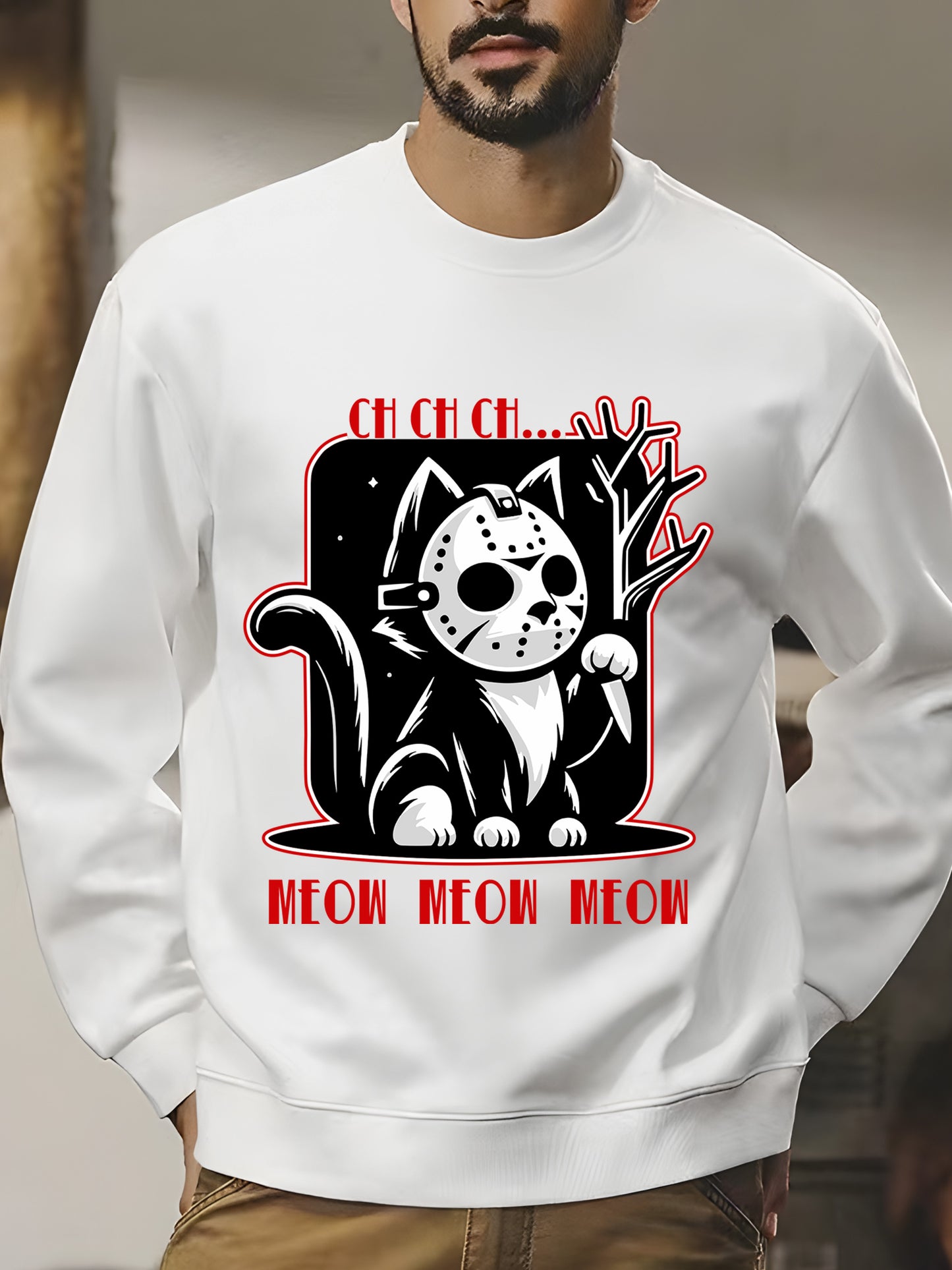 Graphic Cat Shirt - Relaxed Fit, Full Size