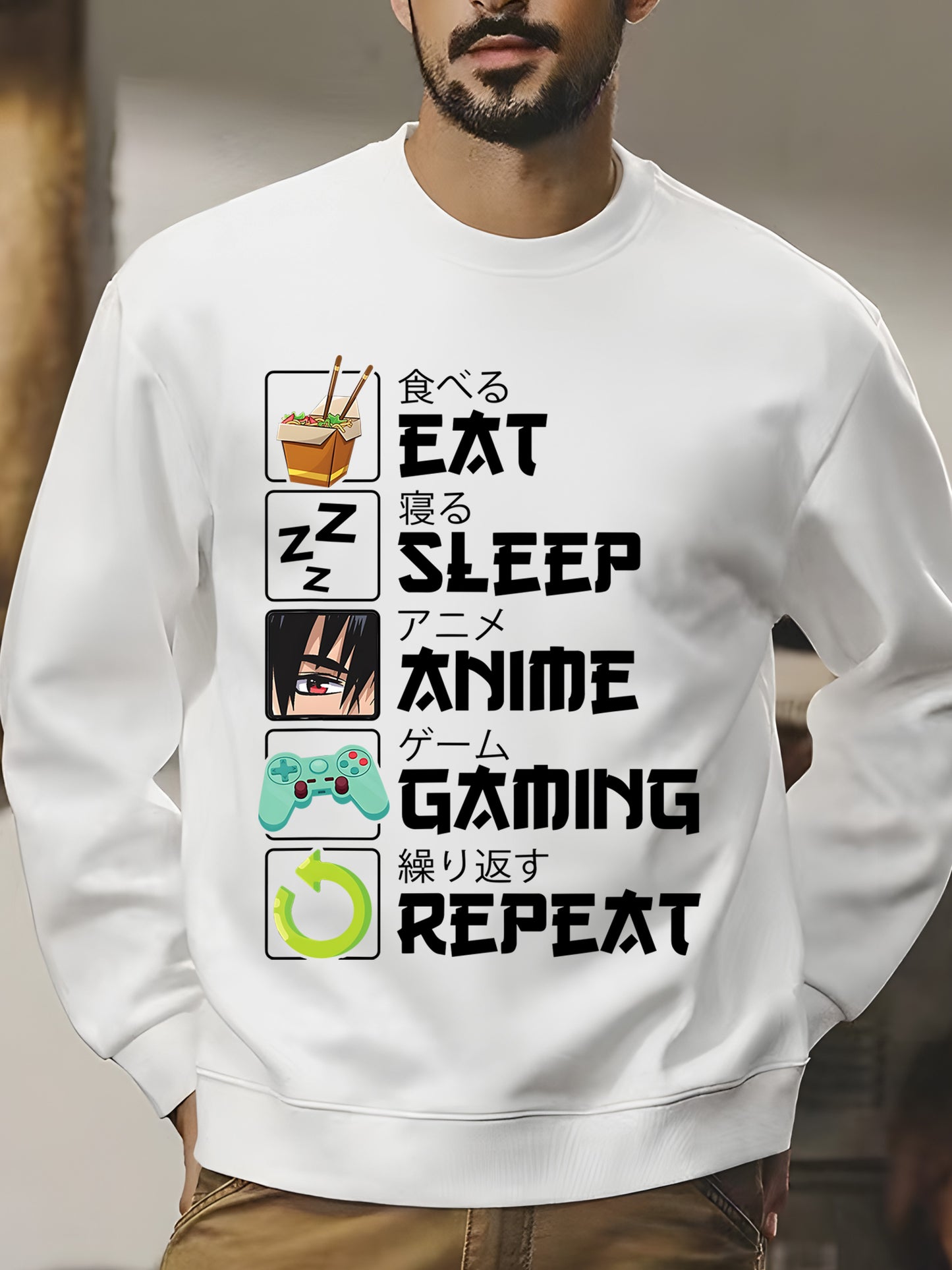 Eat And Sleep Anime Game Shirt - Relaxed Fit, Full Size