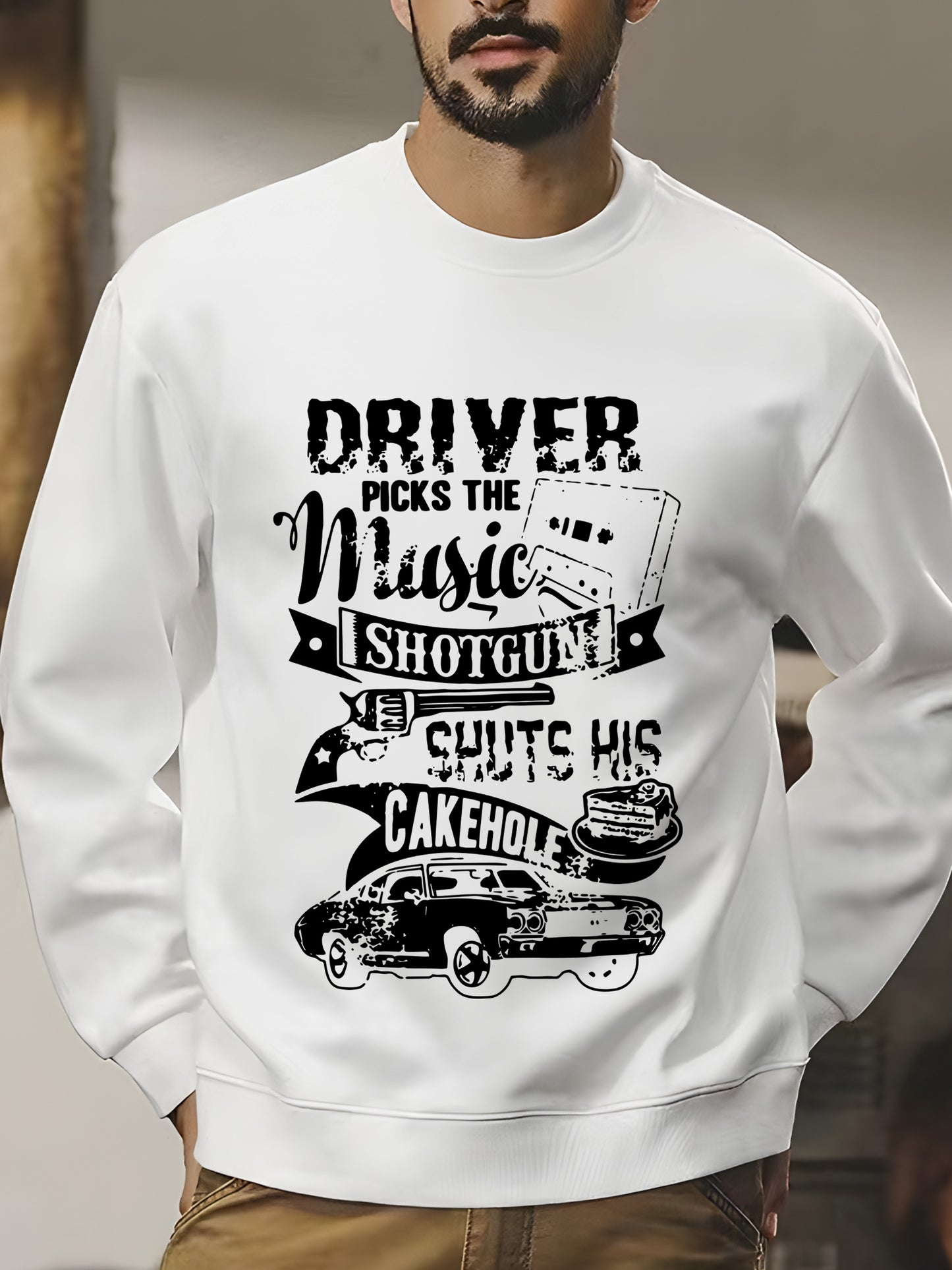 Letter & Car Shirt - Relaxed Fit, Full Size