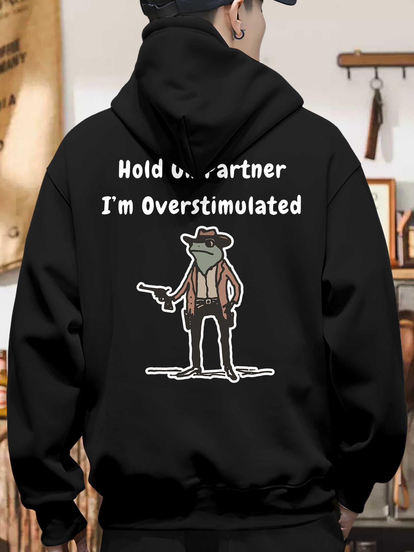 Hold On Partner Im Overstimulated Shirt - Relaxed Fit, Full Size