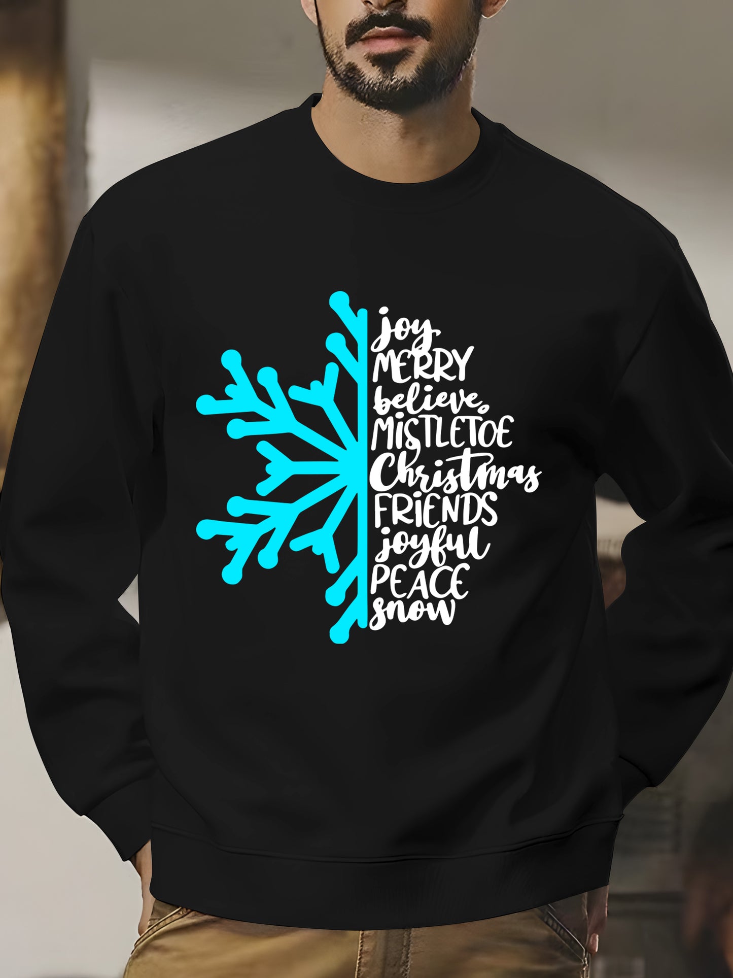 Christmas Snowflake Joy Merry Believe Mistletoe Shirt - Relaxed Fit, Full Size