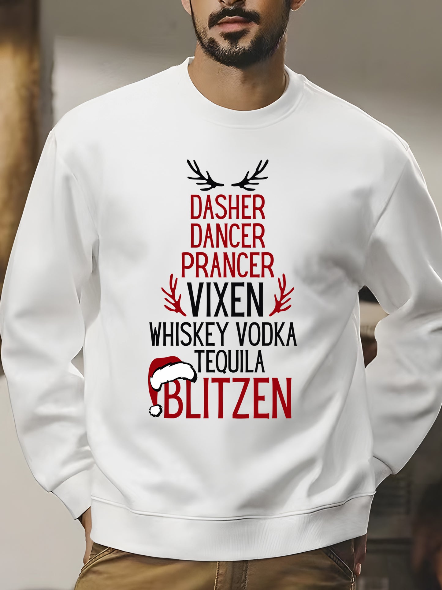 Dasher Dancer Prancer Vixen Moscato Vodka Tequila Blitzen Shirt - Relaxed Fit, Full Size（复制）