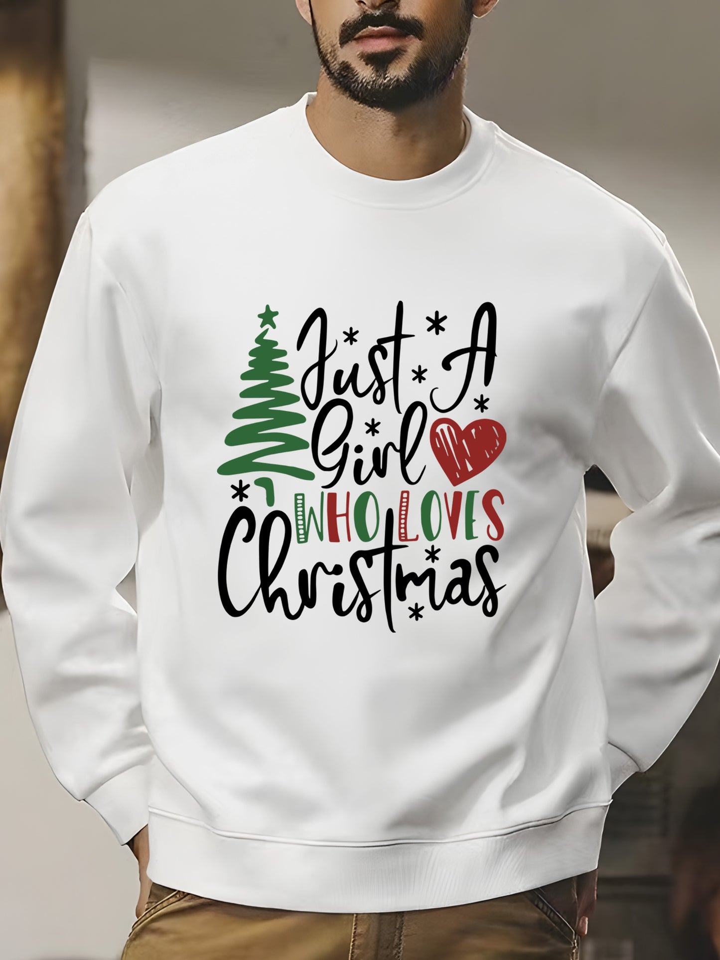 Just a Girl Who Loves Christmas Shirt - Relaxed Fit, Full Size