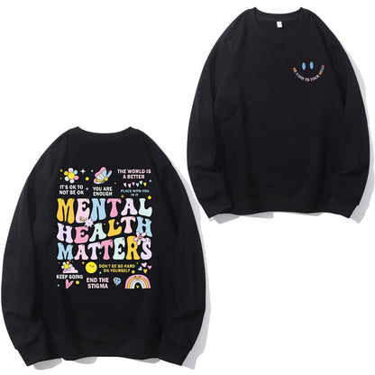 "Mental Health Matters" Slogan Shirt - Relaxed Fit, Full Size