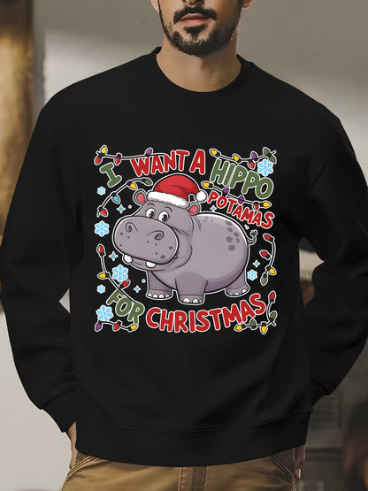 Cute A Hippopotamus For Christmas Shirt - Relaxed Fit, Full Size