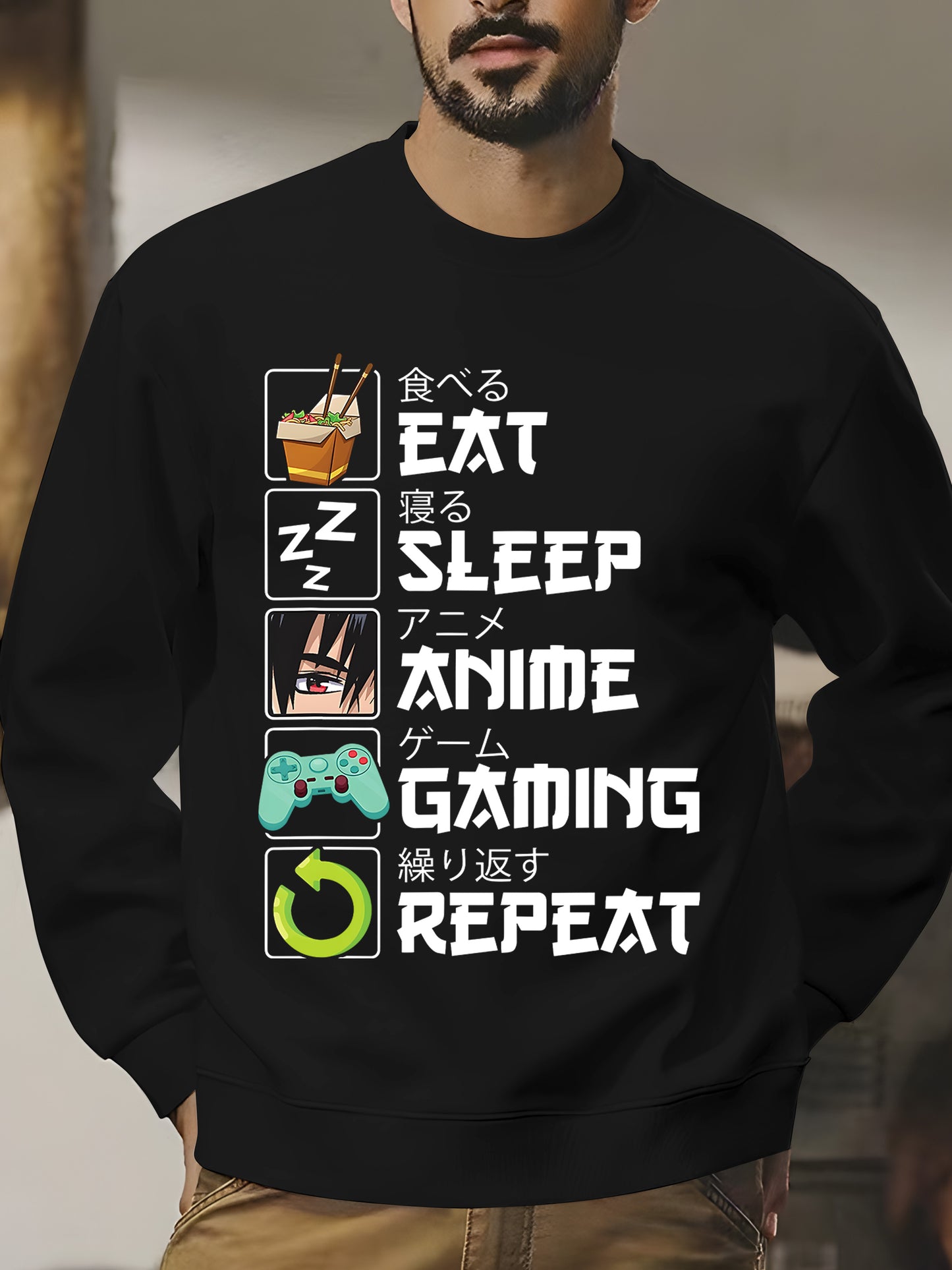 Eat And Sleep Anime Game Shirt - Relaxed Fit, Full Size