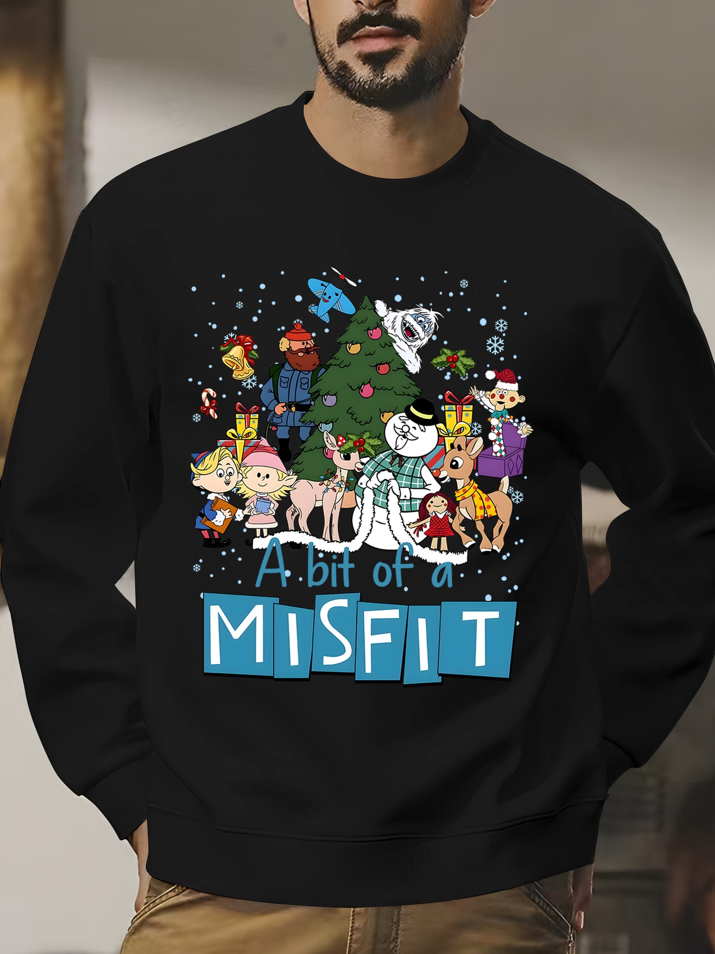 A Bit Of Misfit Rud0Iph The Red N0sed Reindeer Christmas Shirt - Relaxed Fit, Full Size